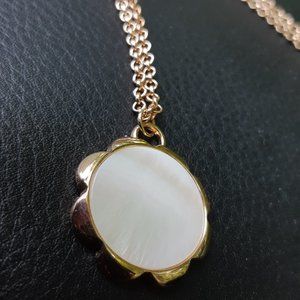 Mother of Pearl Pendant and Gold Chain